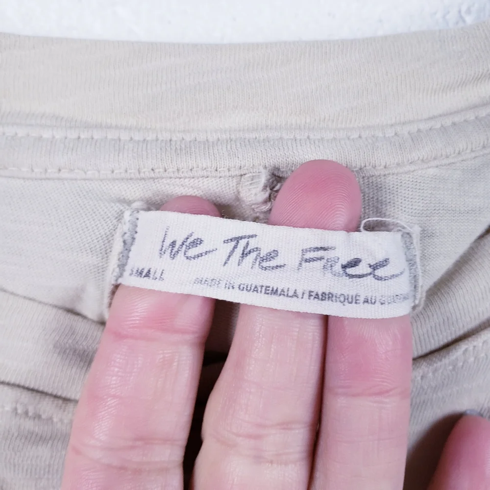 Free People We The Free Arden Oversized Long Sleeve Tee Morning Oat Size‎ Small